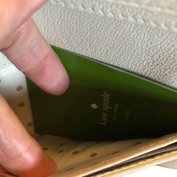 Kate Spade Mikas Pond Robinsegg Crosshatch Leather Wallet NWT - Picture 6 of 8